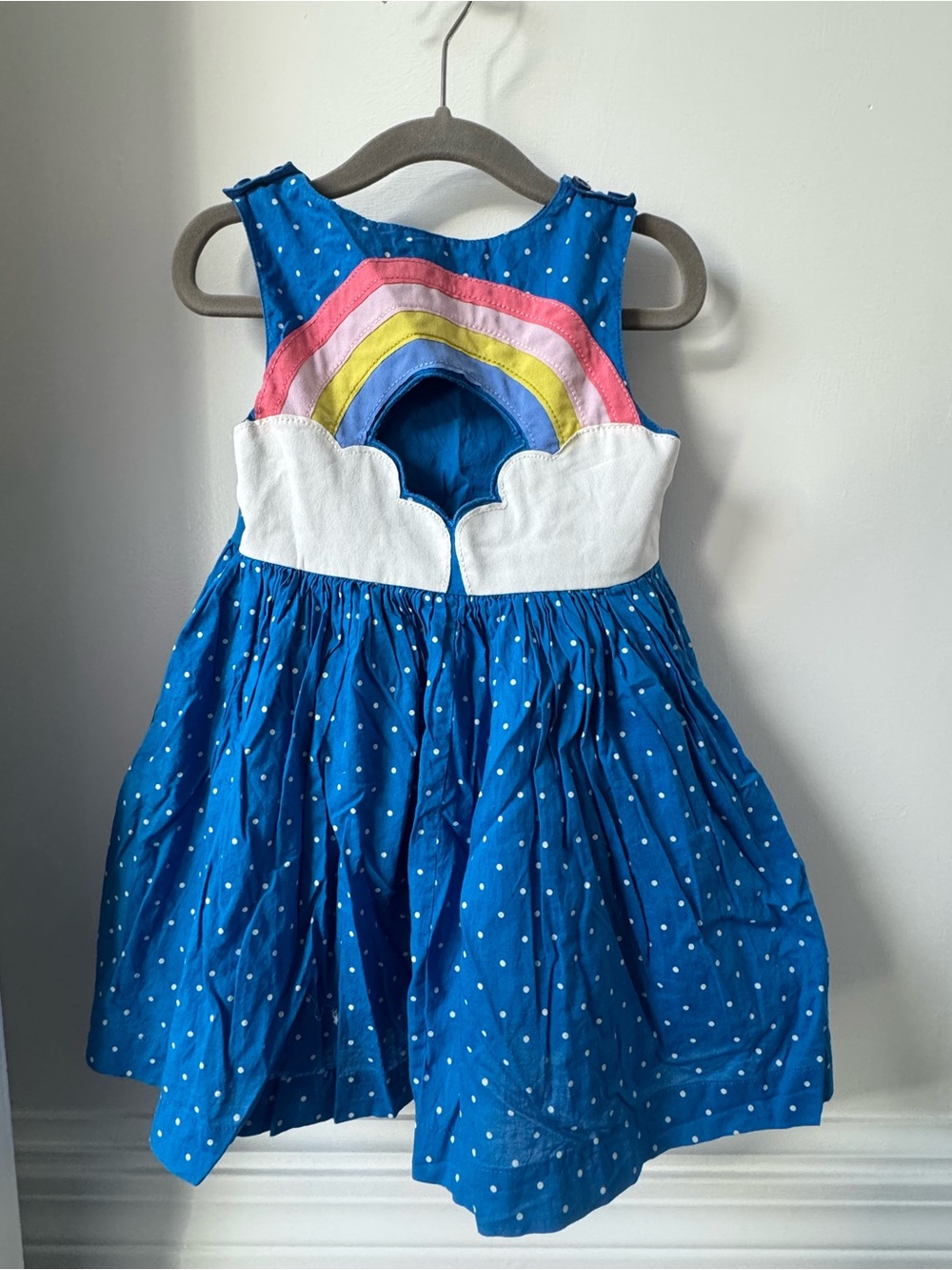 Mini Biden Blue Polka Dot Rainbow Cutout Dress
